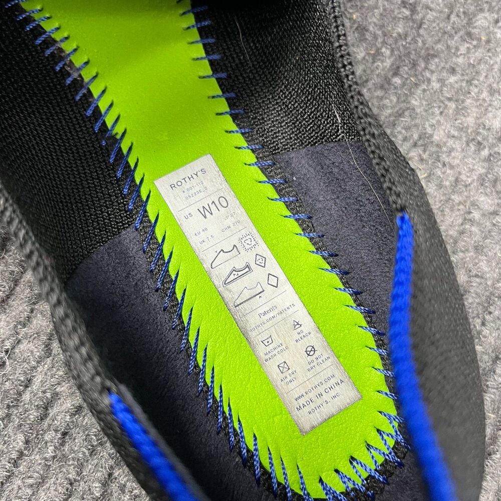EUC Rothy's Black Flats with Blue trim - Picture 6 of 6